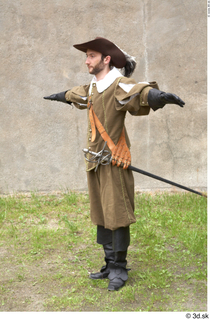  Photos Historical Musketeer in cloth armor 2 16th century Historical Musketeer Historical clothing t poses whole body 0005.jpg